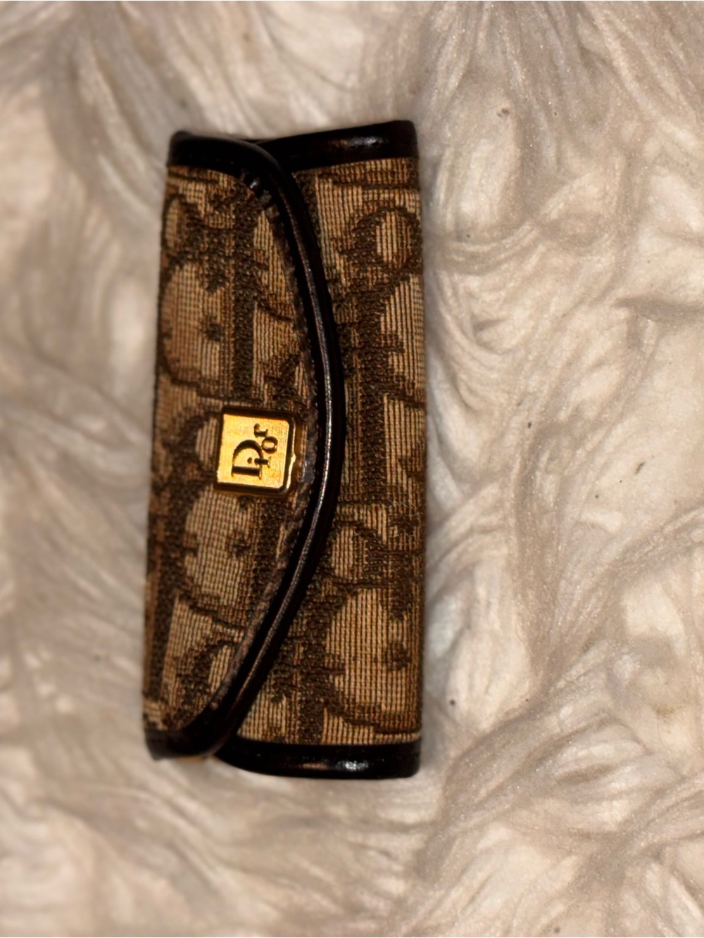 Vintage Christian Dior Trotter Oblique Canvas 4-Key Case Brown